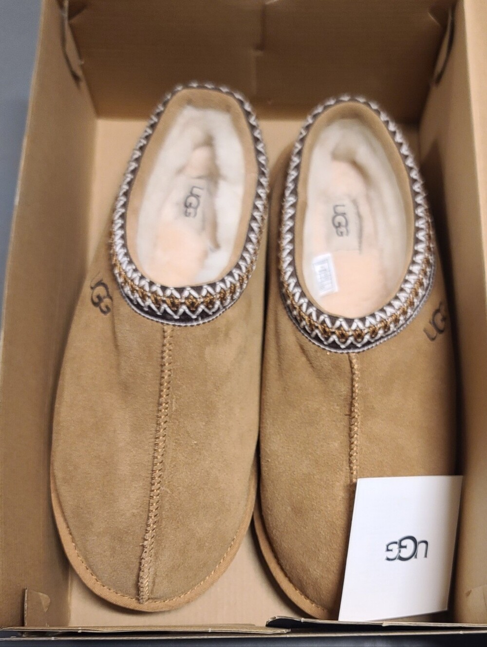 New UGG Tasman 5950 Men's Chestnut Suede Slip-On Slippers Lined US 12